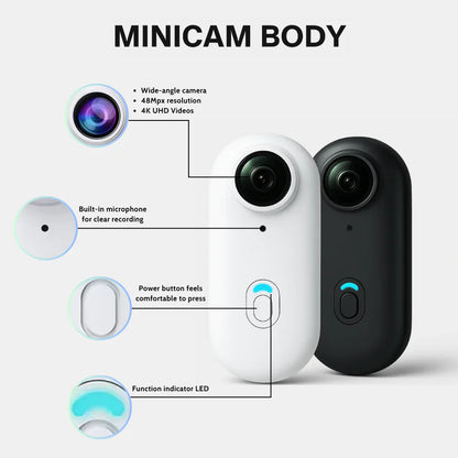 Minicam Pro 4K - POV Mini Camera for Daily-Activities, Travel, Camping, Sports...